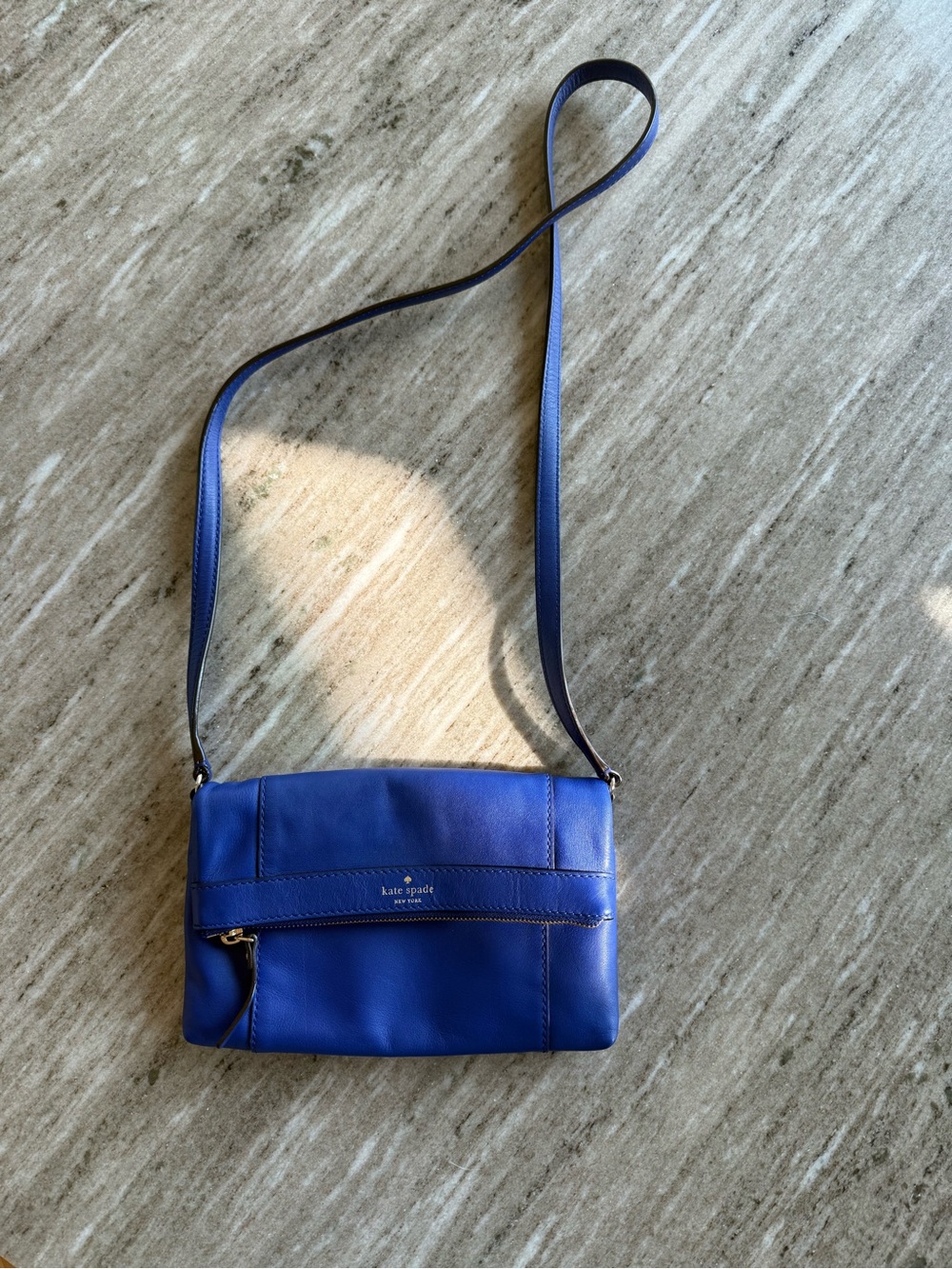Kate Spade Fremont Place Blue Leather Crossbody Bag - Picture 2 of 6